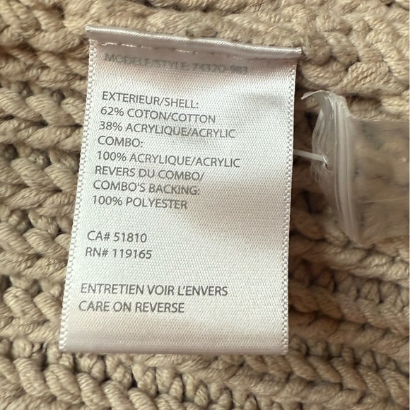 Tribal Faux Fur Trim Chunky Knit Cotton Blend Sweater Vest Jacket Womens XL - Picture 6 of 14